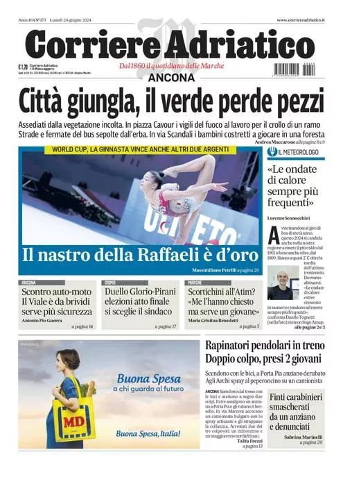 Prima-pagina-corriere adriatico-edizione-di-oggi-24-06-2024